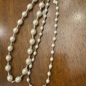2 Carolee VTG Cream Pearl Necklaces